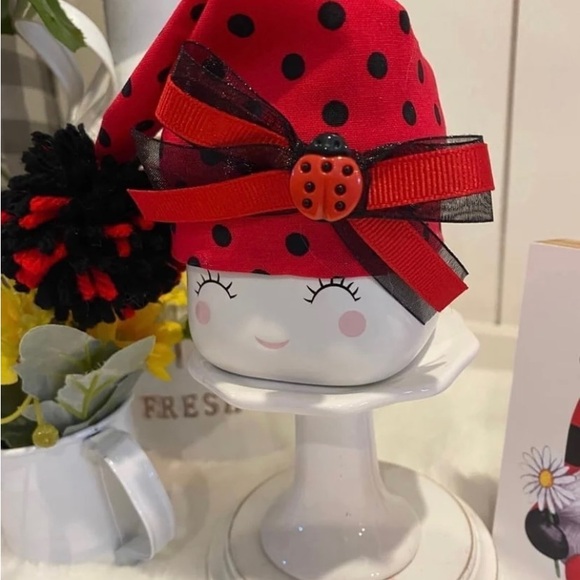 🐞 Ladybug Marshmallow Mug Hat, Tier Tray Decor, Rae Dunn Mug Topper - Picture 2 of 3